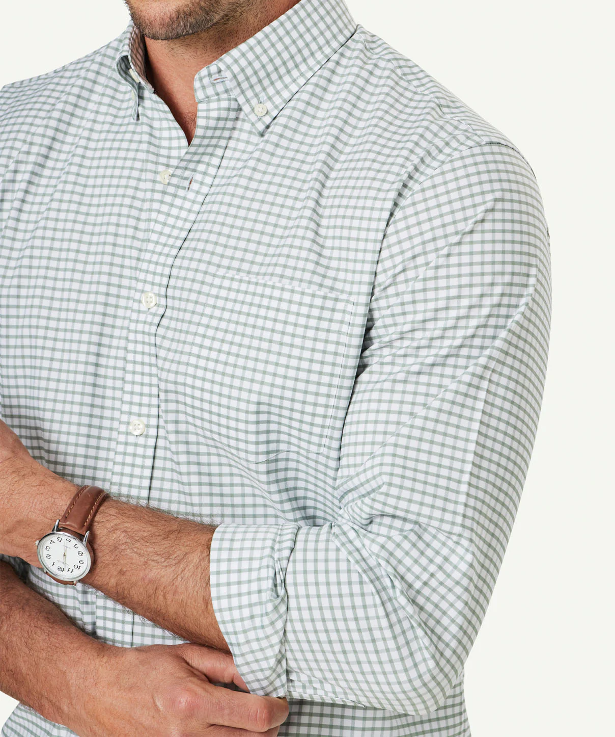 GAZFLEX Performance Check Long Sleeve Shirt - Sage - Image 3