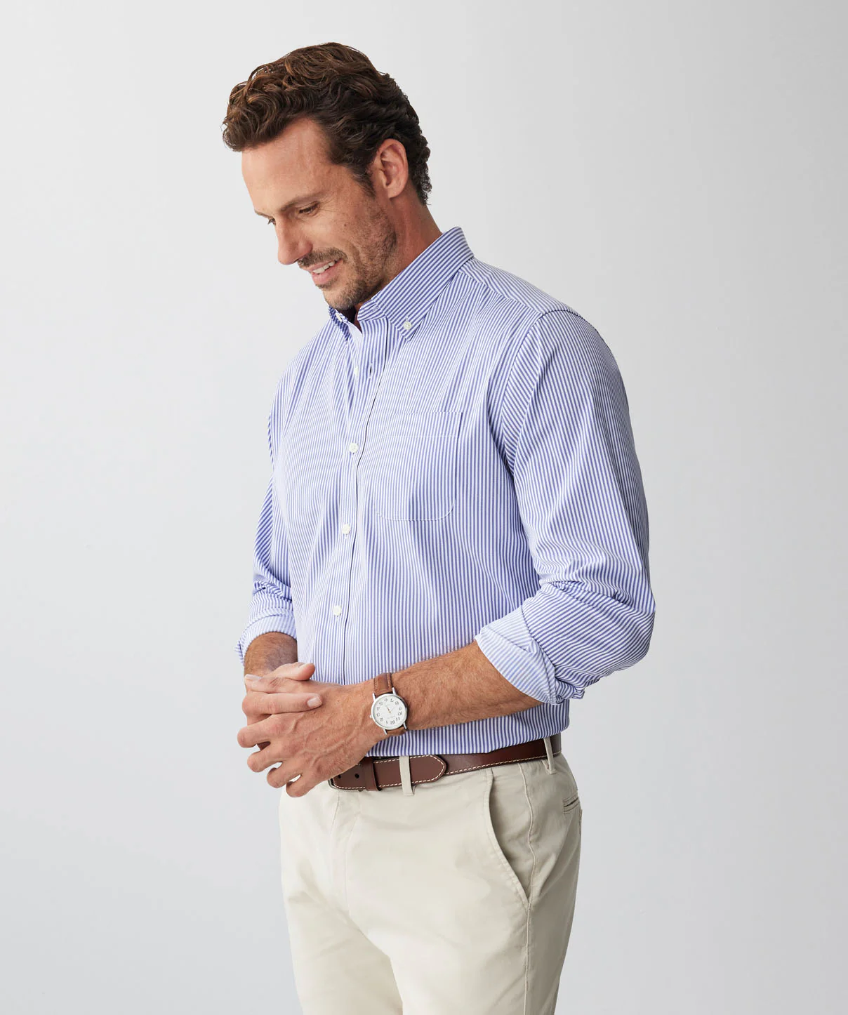 GAZFLEX Performance Stripe Long Sleeve Shirt - Navy - Image 6
