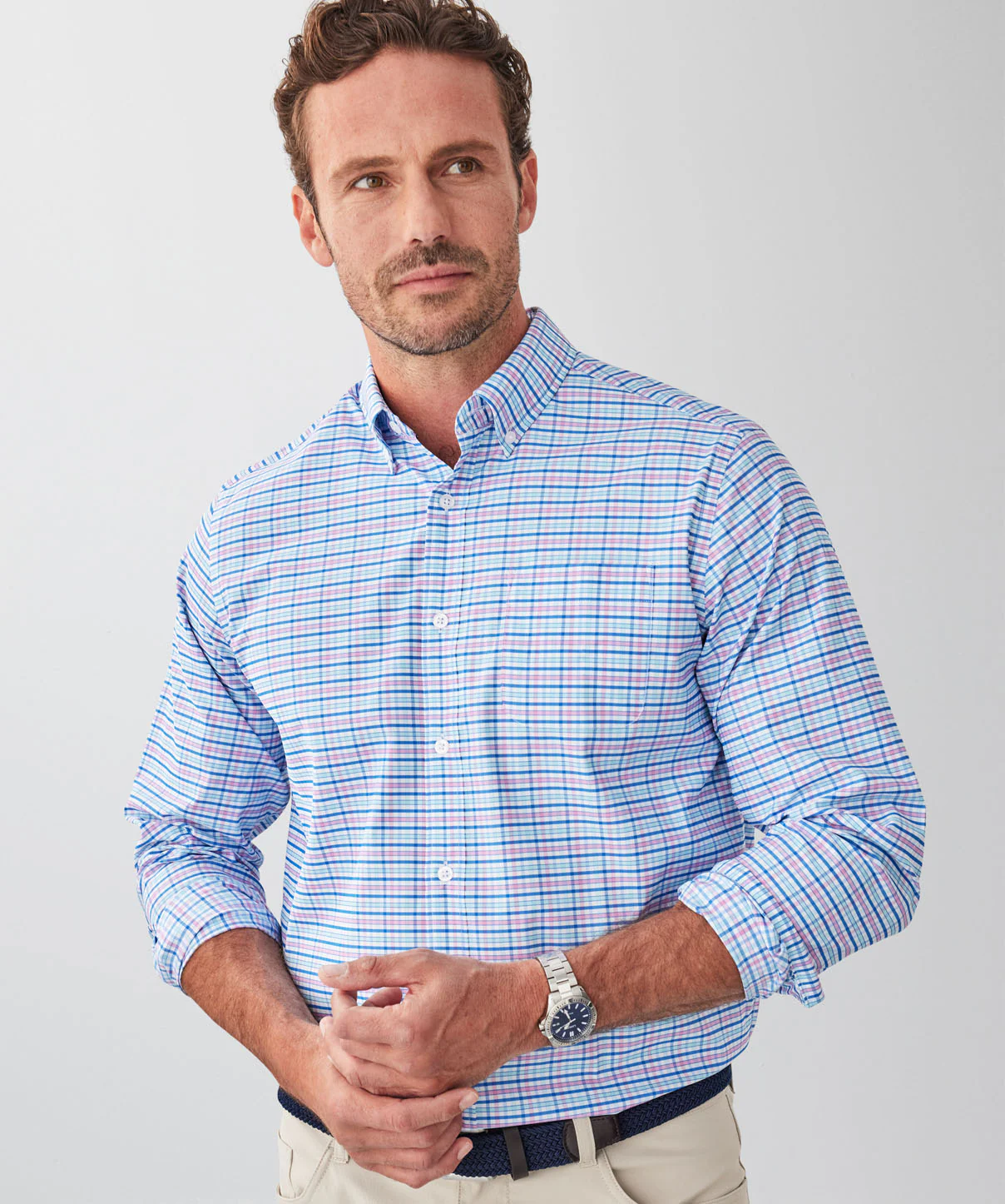 GAZFLEX Performance Twill Check Long Sleeve Shirt - Multi - Image 3