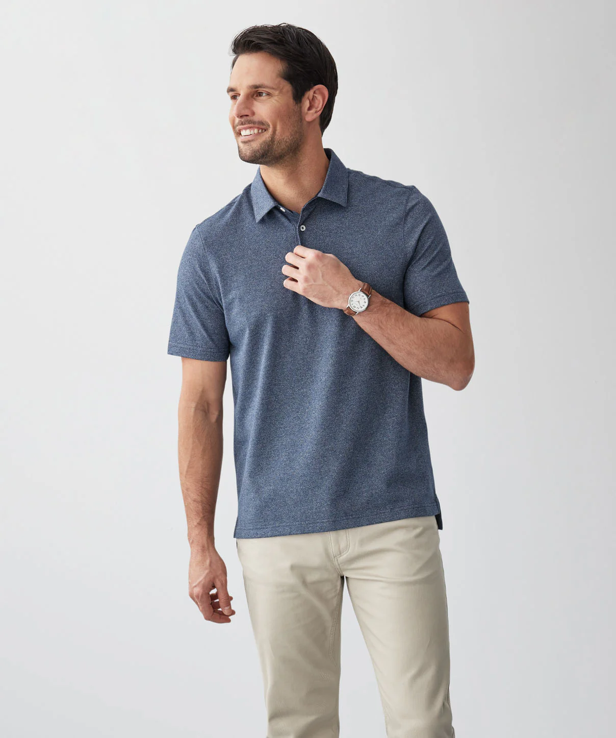 GAZFLEX Textured Polo - Denim