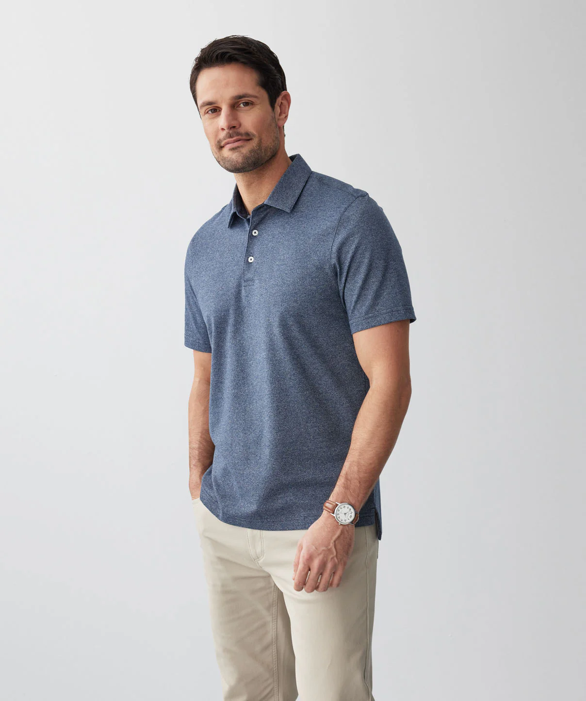 GAZFLEX Textured Polo - Denim - Image 6