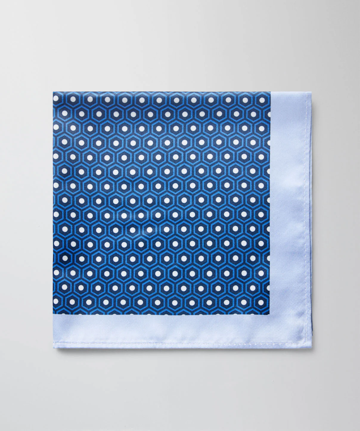 Geo Print Pocket Square - Navy - Image 3