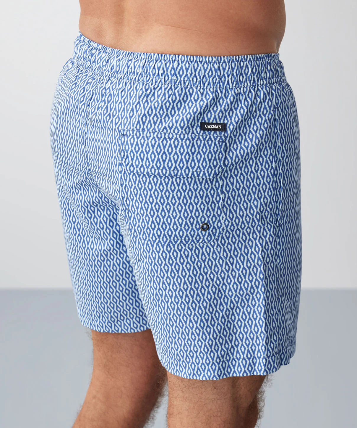 Geo Wave Swim Shorts - Light Blue - Image 3