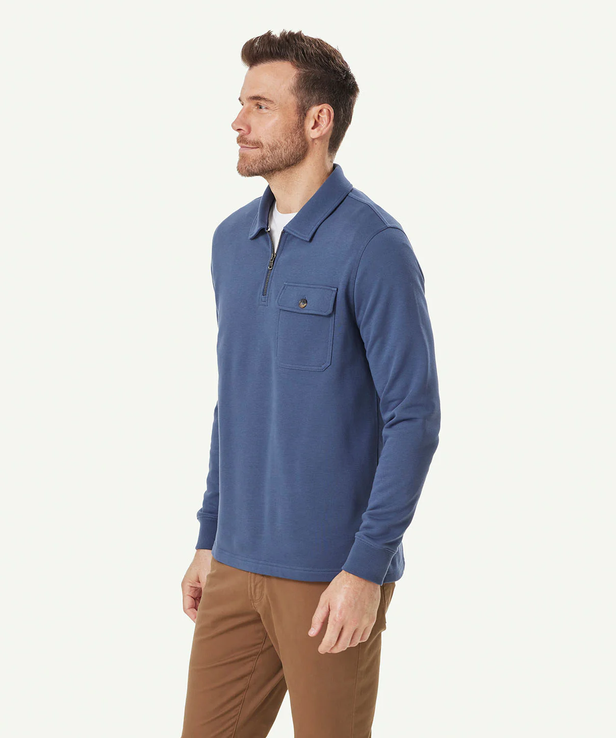 Half Zip Collared Sweat - Slate - Image 4