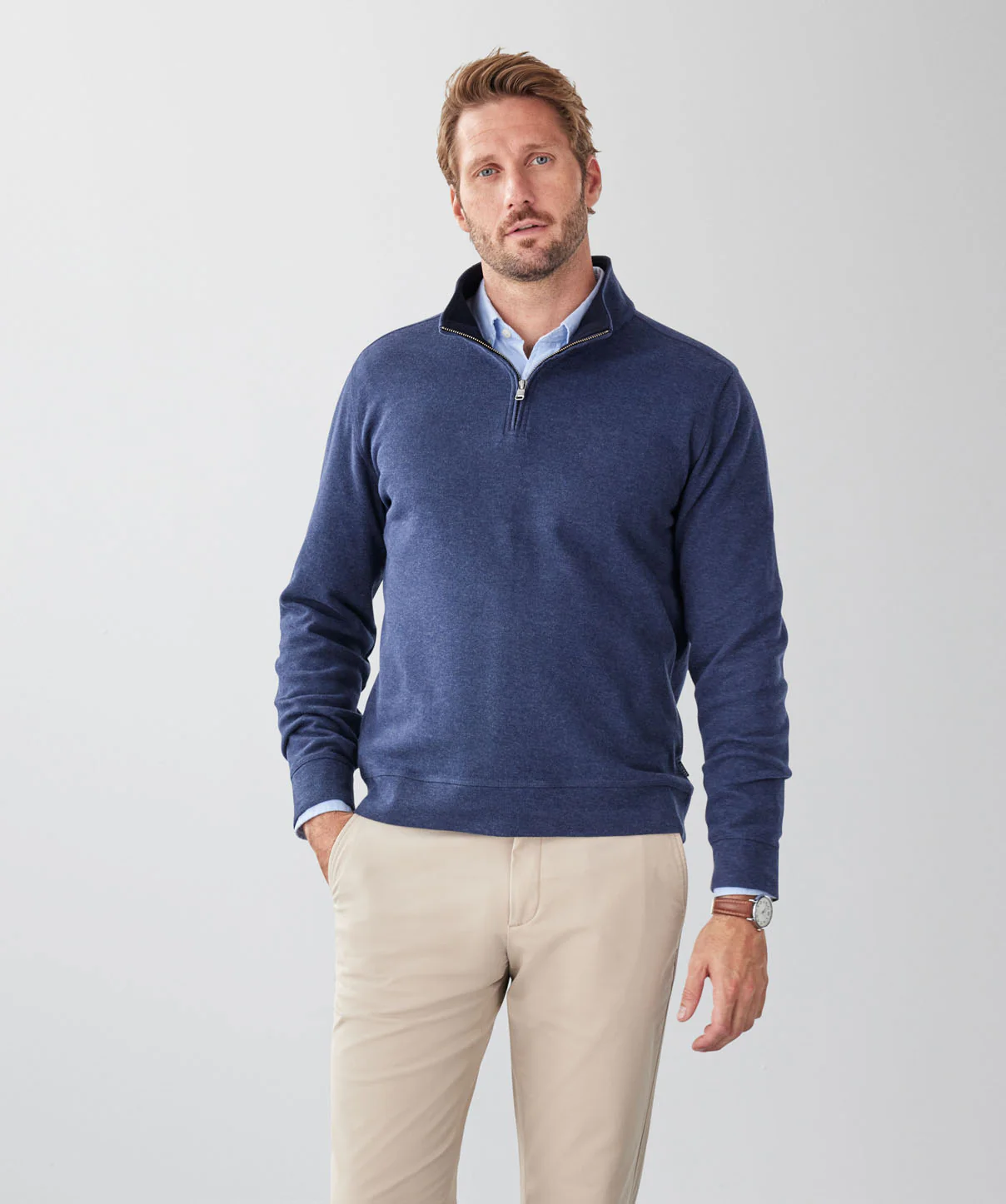 Half Zip Sweat - Navy
