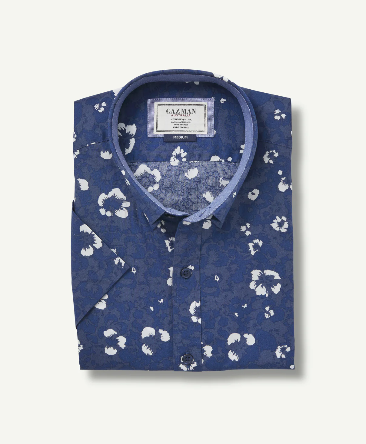 Hibiscus Print Short Sleeve Shirt - Navy - Image 2