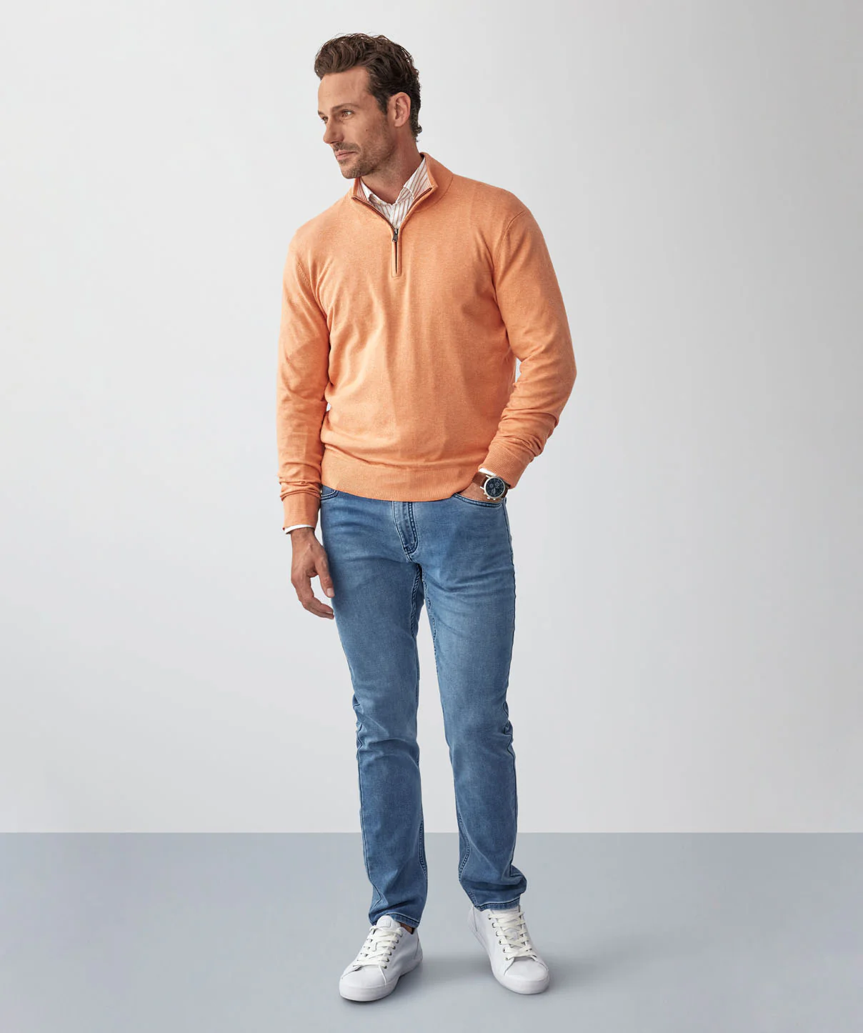 High Flex Half Zip Knit - Apricot - Image 5