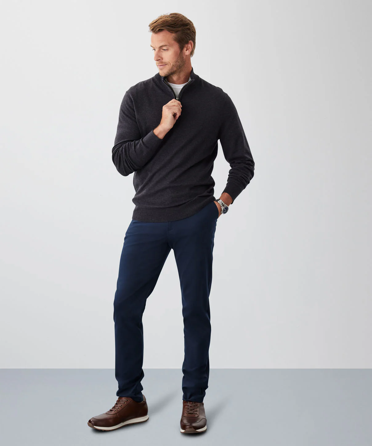 High Flex Half Zip Knit - Charcoal - Image 4