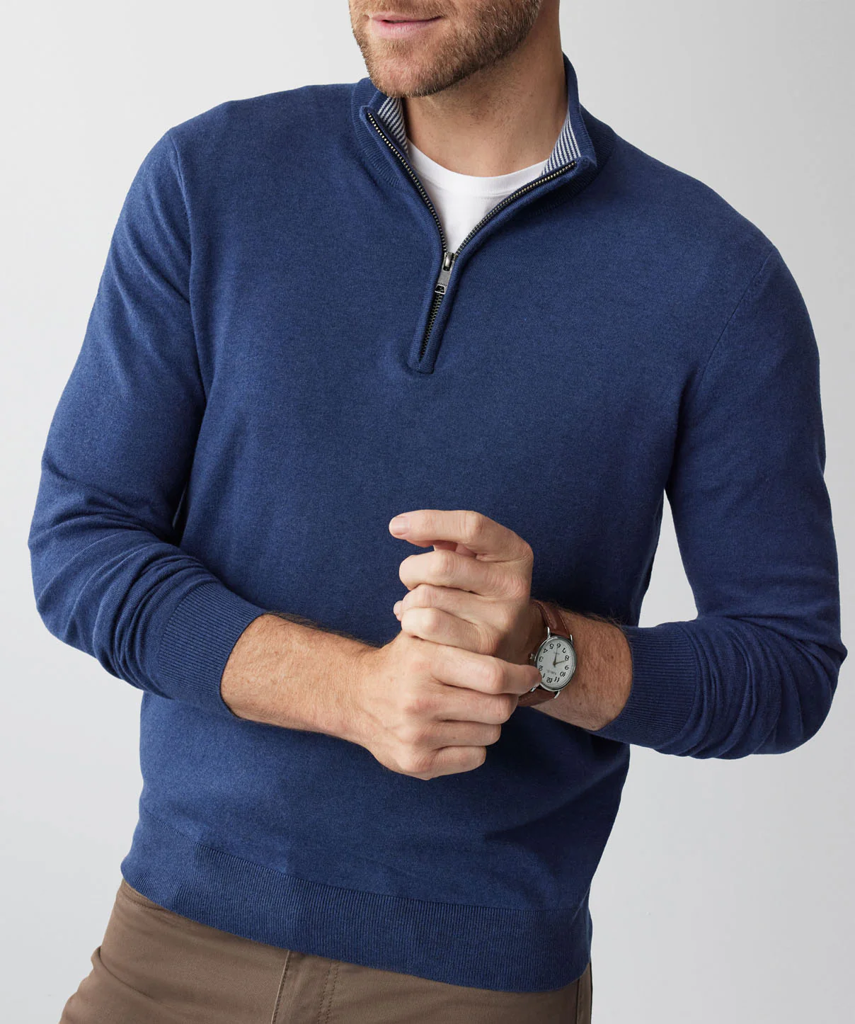 High Flex Half Zip Knit - Denim - Image 4