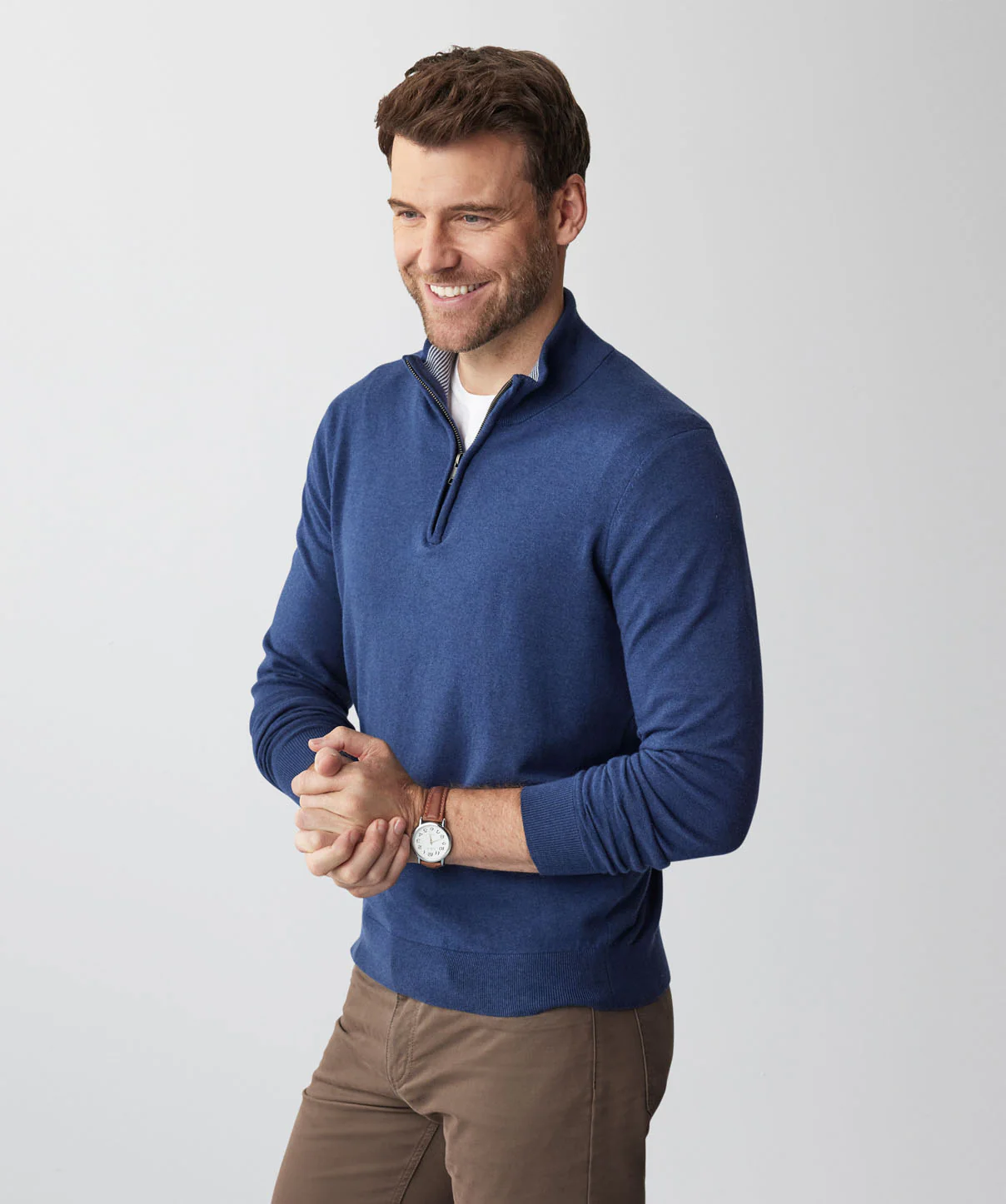 High Flex Half Zip Knit - Denim - Image 5