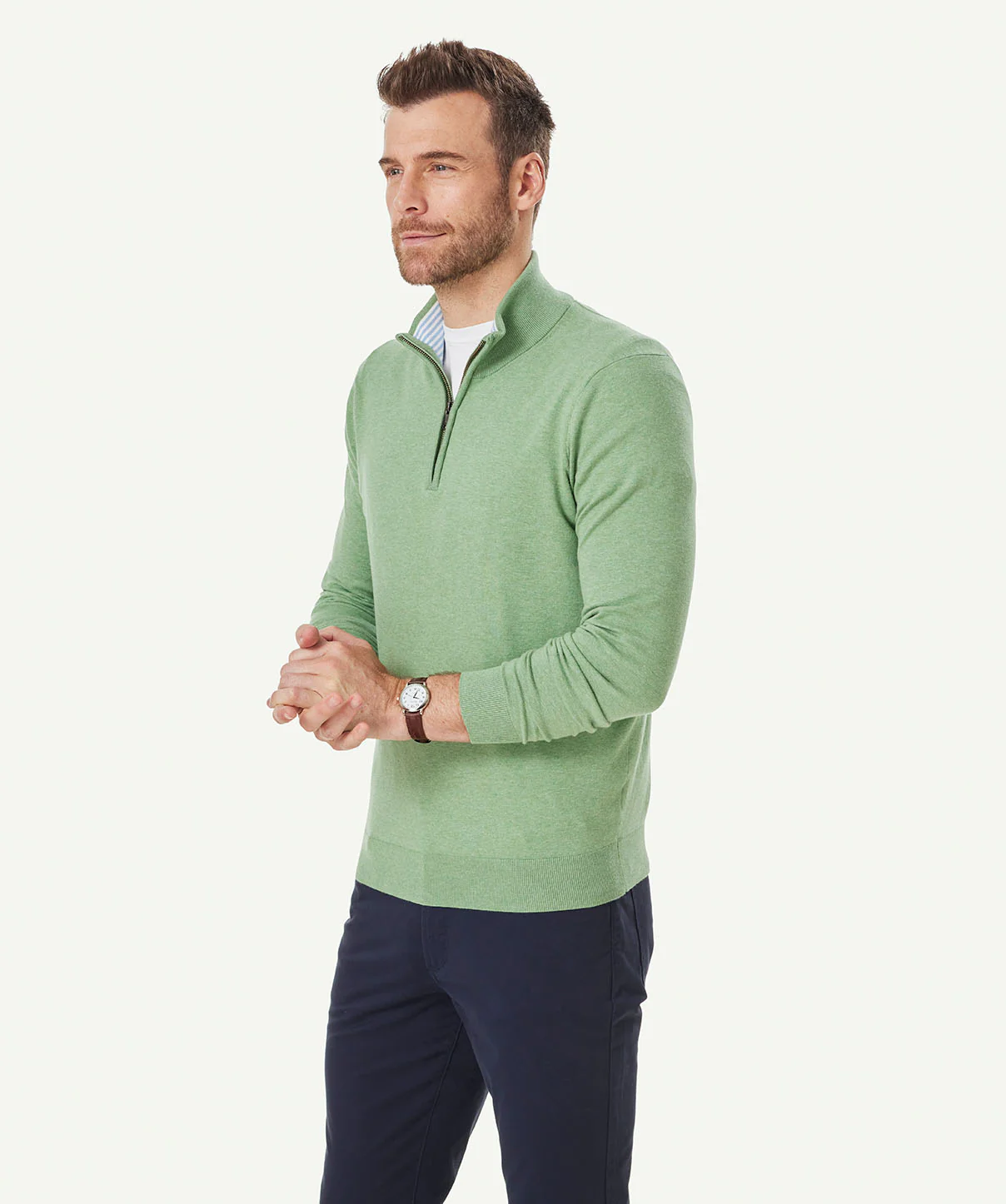 High Flex Half Zip Knit - Sage - Image 5