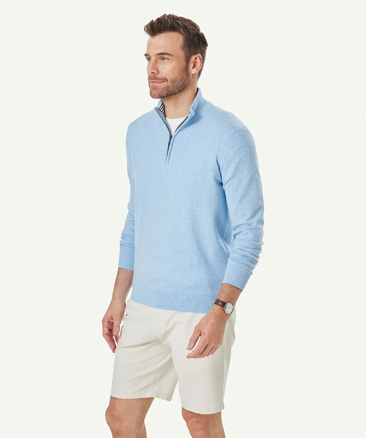 High Flex Half Zip Knit - Sky Blue - Image 5