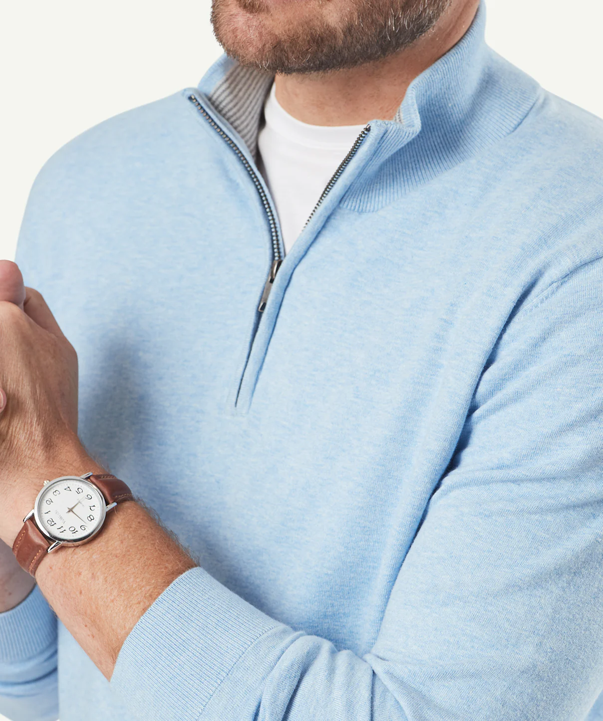 High Flex Half Zip Knit - Sky Blue - Image 6