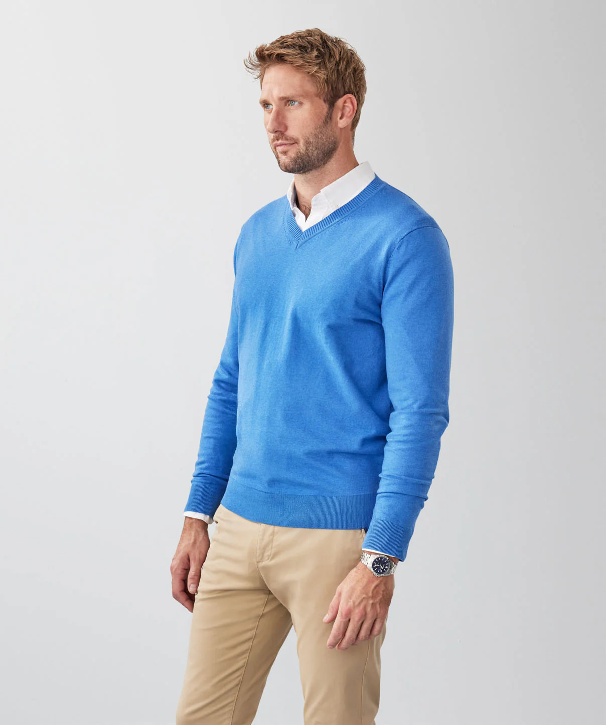 High Flex V-Neck Jumper - Bright Blue - Image 5
