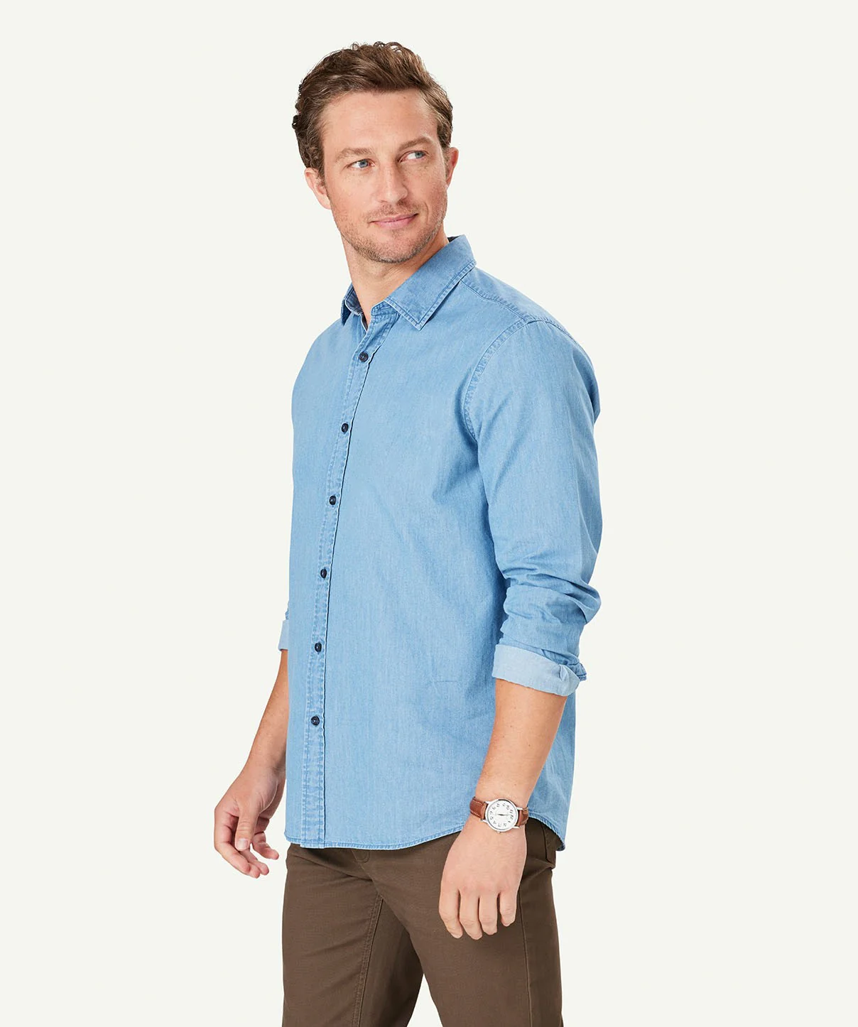 Indigo Twill Long Sleeve Shirt - Indigo - Image 5