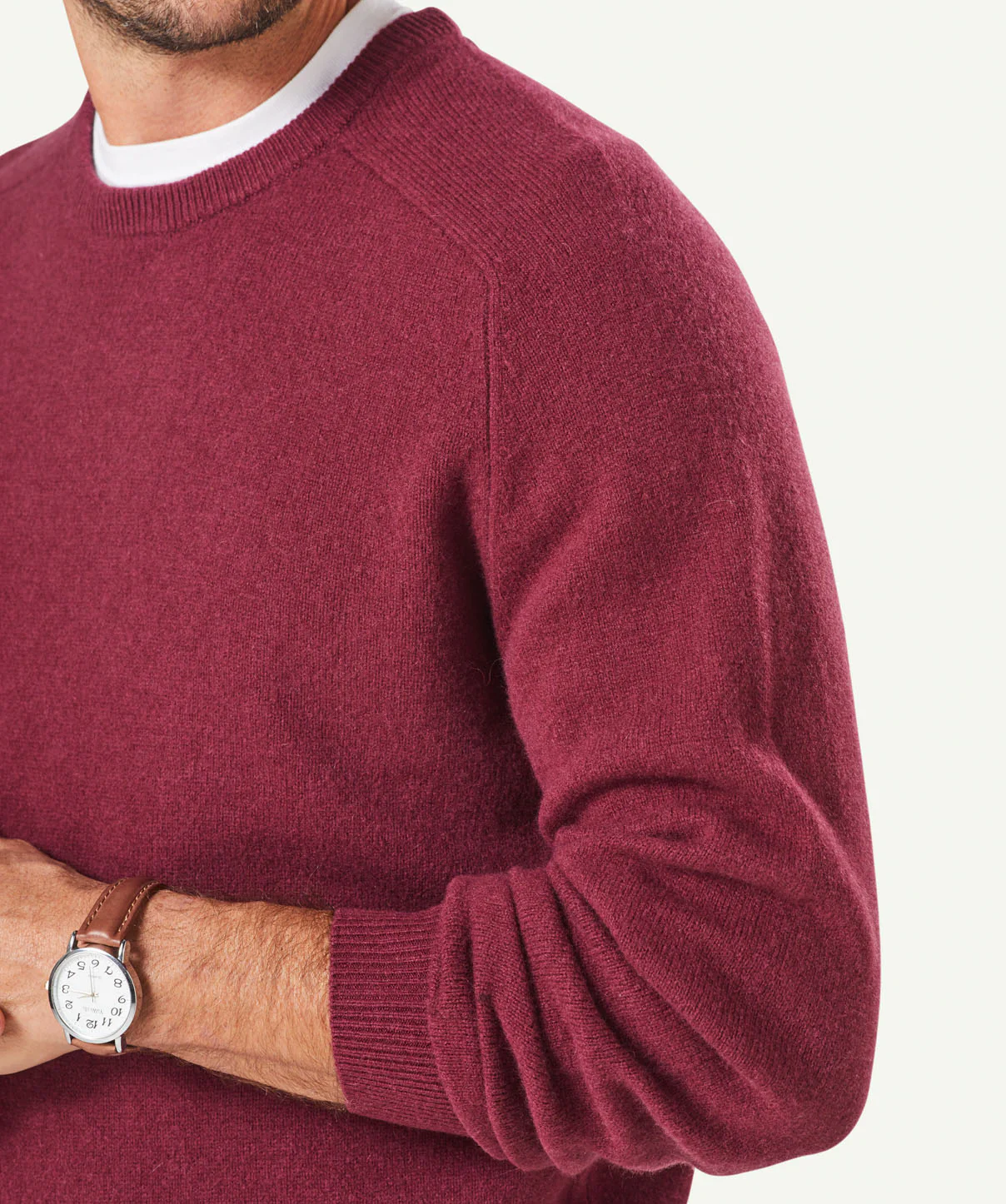 Lambswool Crew Neck Knit - Aubergine - Image 4