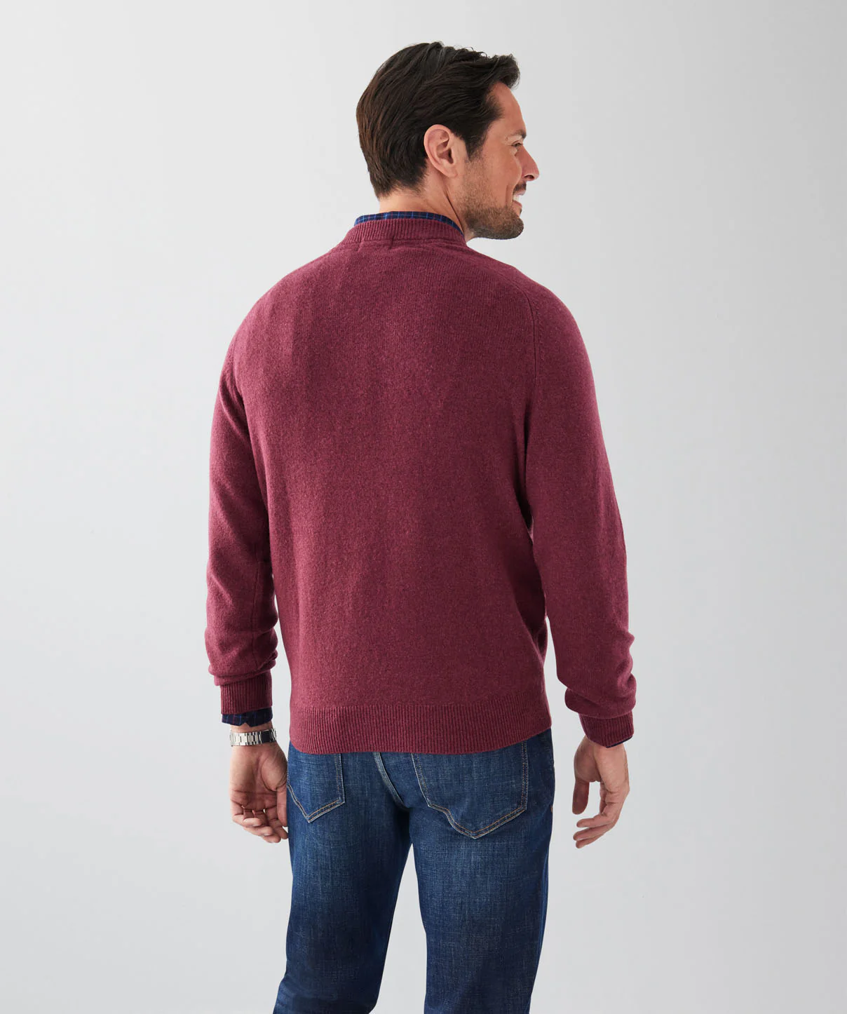 Lambswool Crew Neck Knit - Berry - Image 2