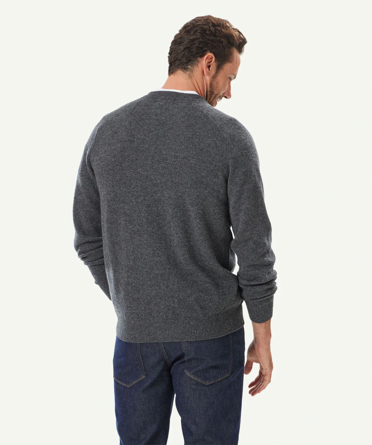 Lambswool Crew Neck Knit - Charcoal - Image 3