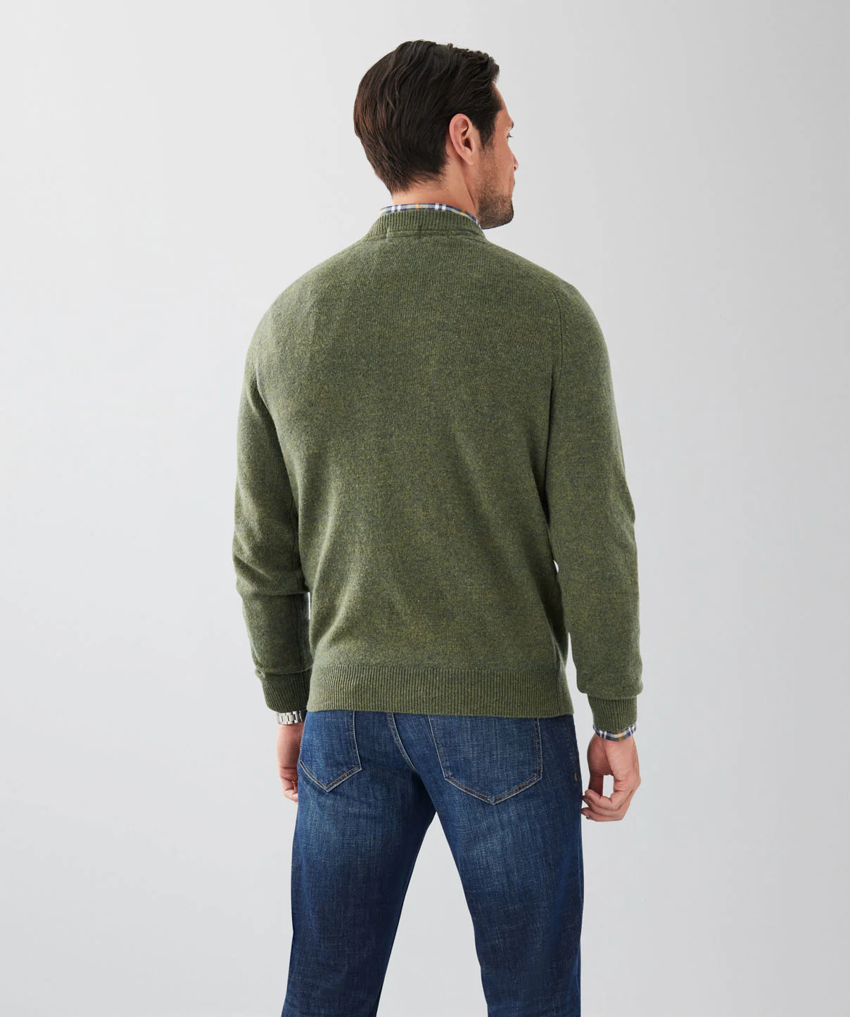Lambswool Crew Neck Knit - Forest - Image 2