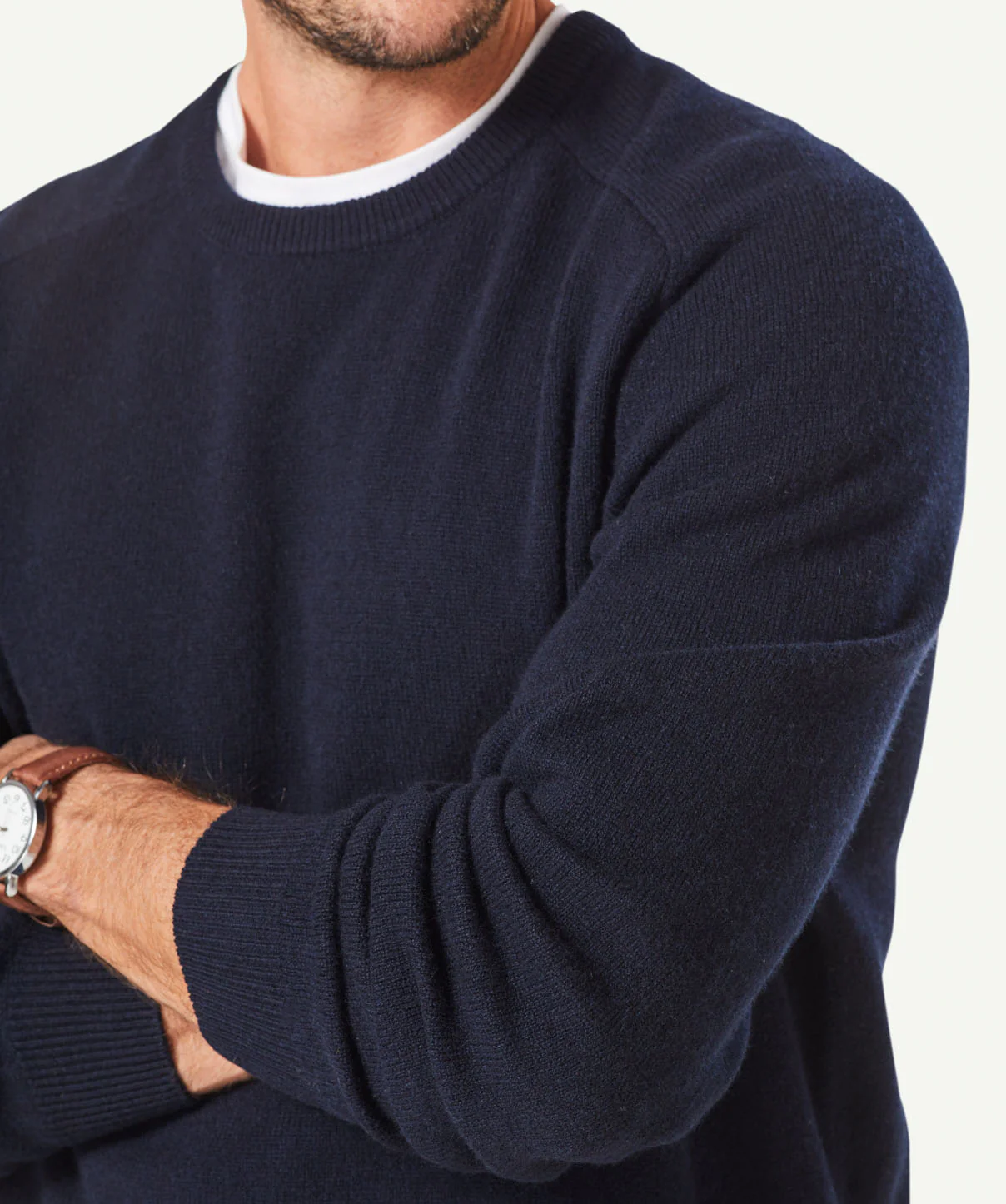 Lambswool Crew Neck Knit - Navy - Image 4