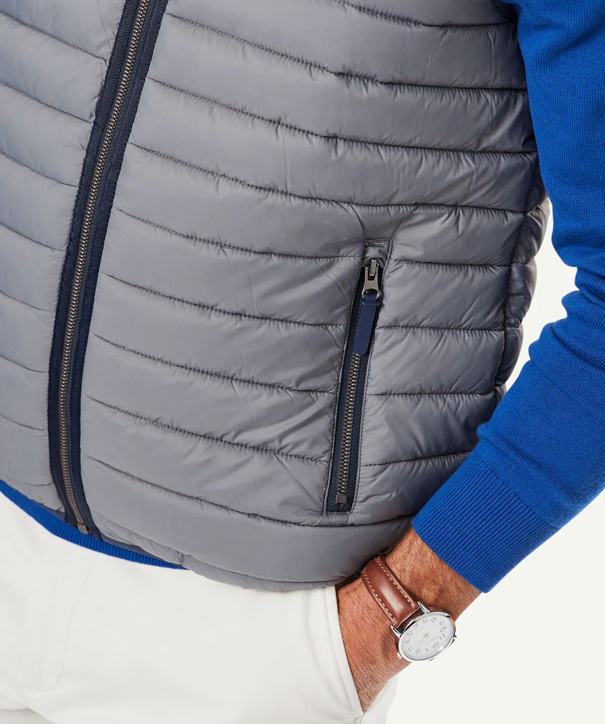 Lightweight Puffer Vest - Mid Grey - Image 6
