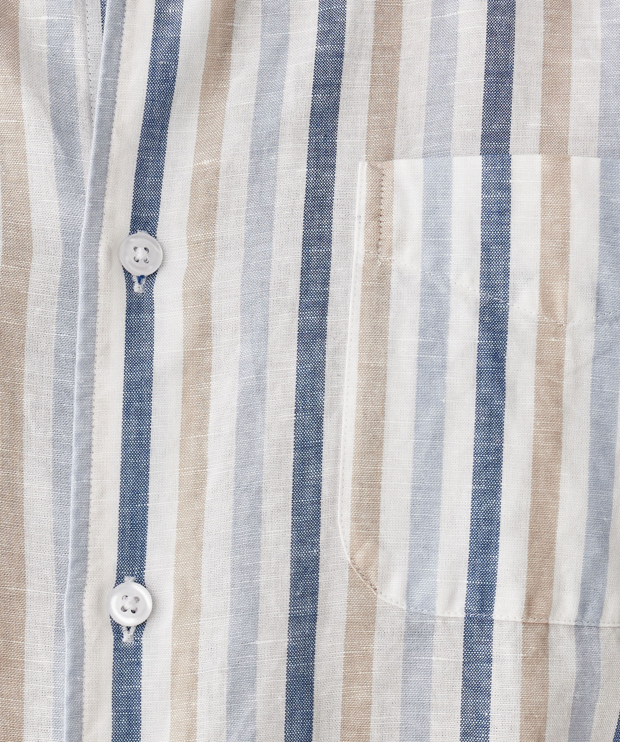 Linen Blend Bengal Stripe Long Sleeve Shirt - Multi Stripe - Image 7