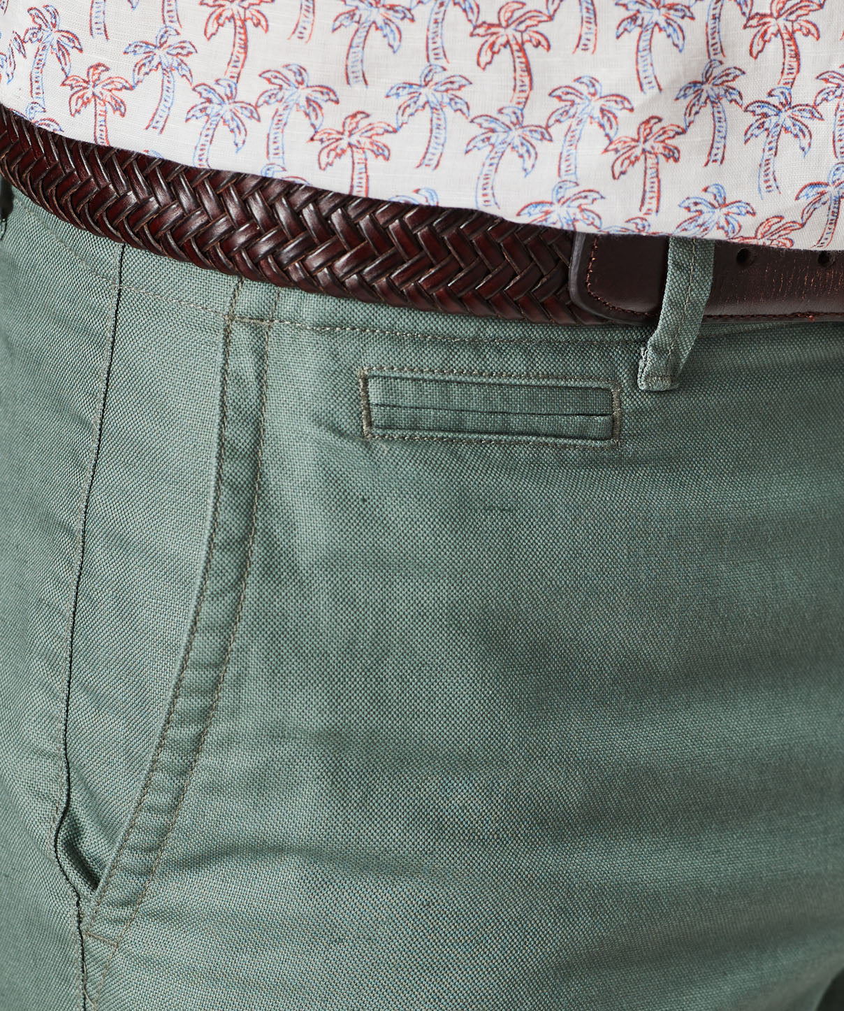 Linen Blend Shorts - Palm - Image 6