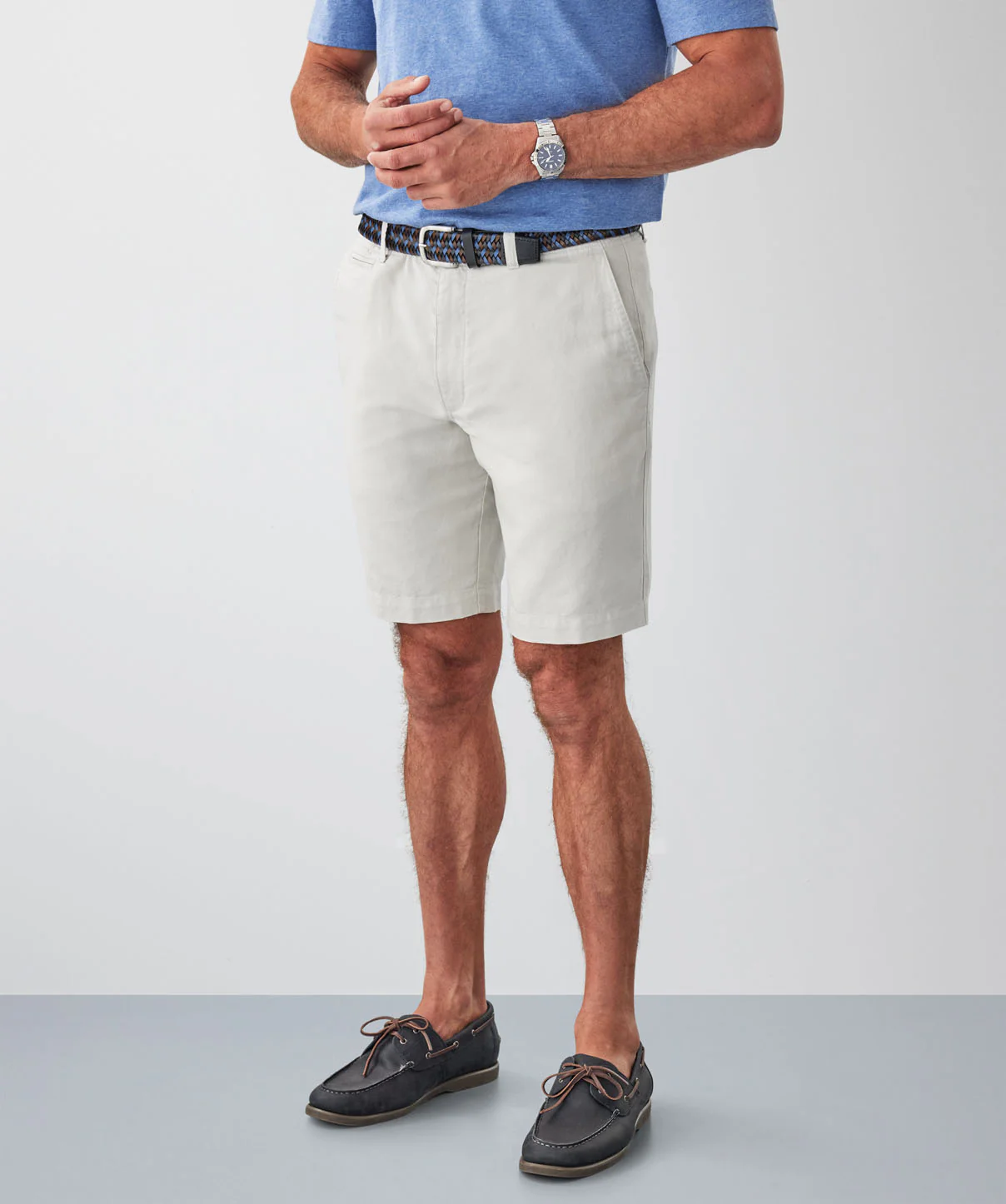 Linen Blend Shorts - Stone - Image 6