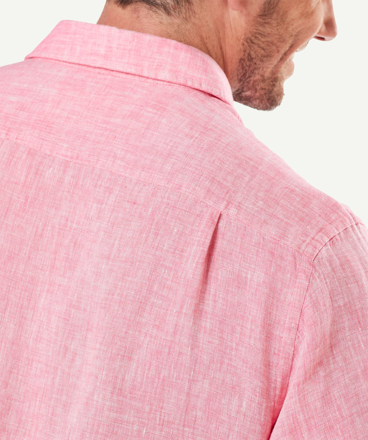 Linen Plain Long Sleeve Shirt - Watermelon - Image 5