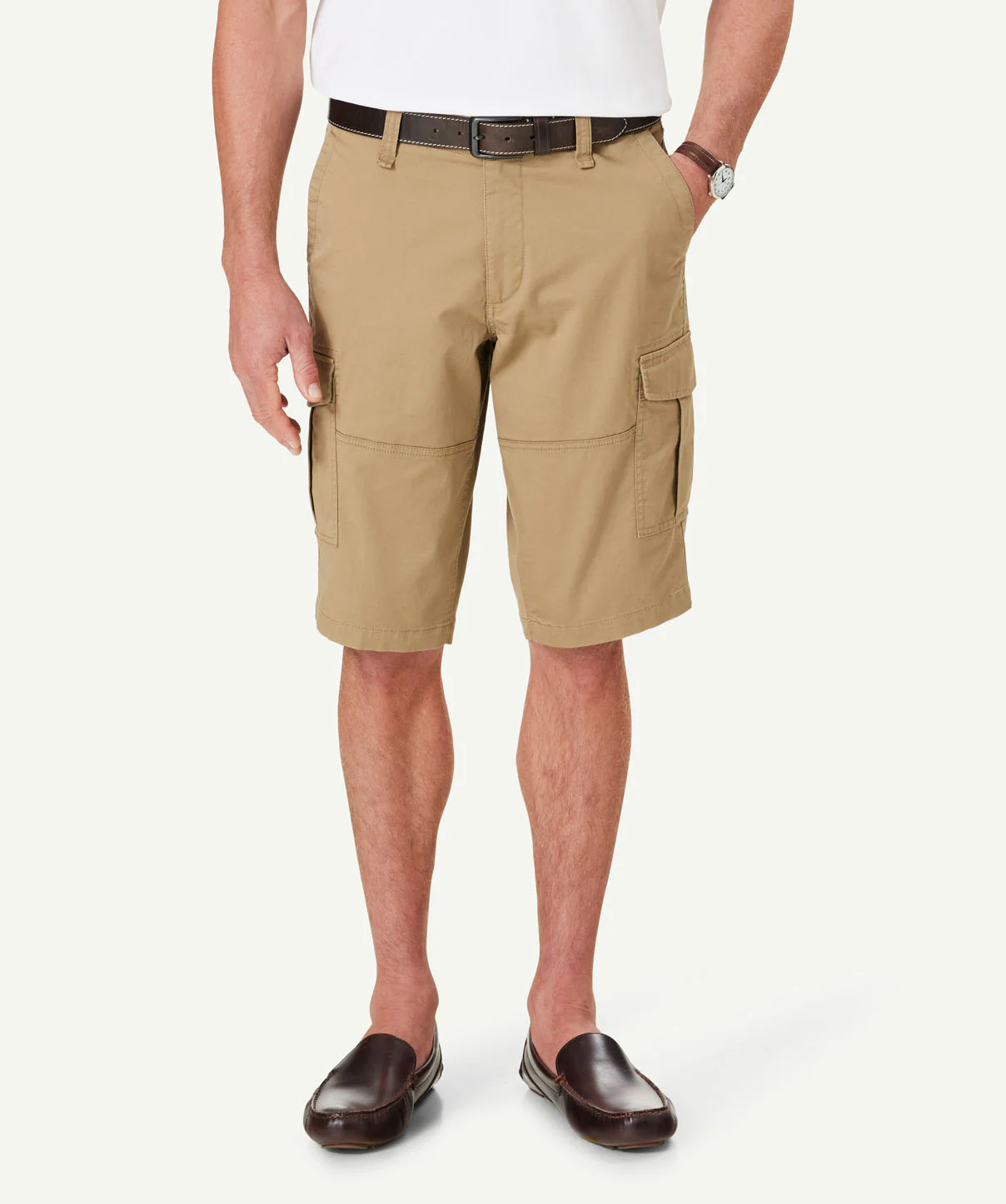 Long Cargo Shorts - Camel