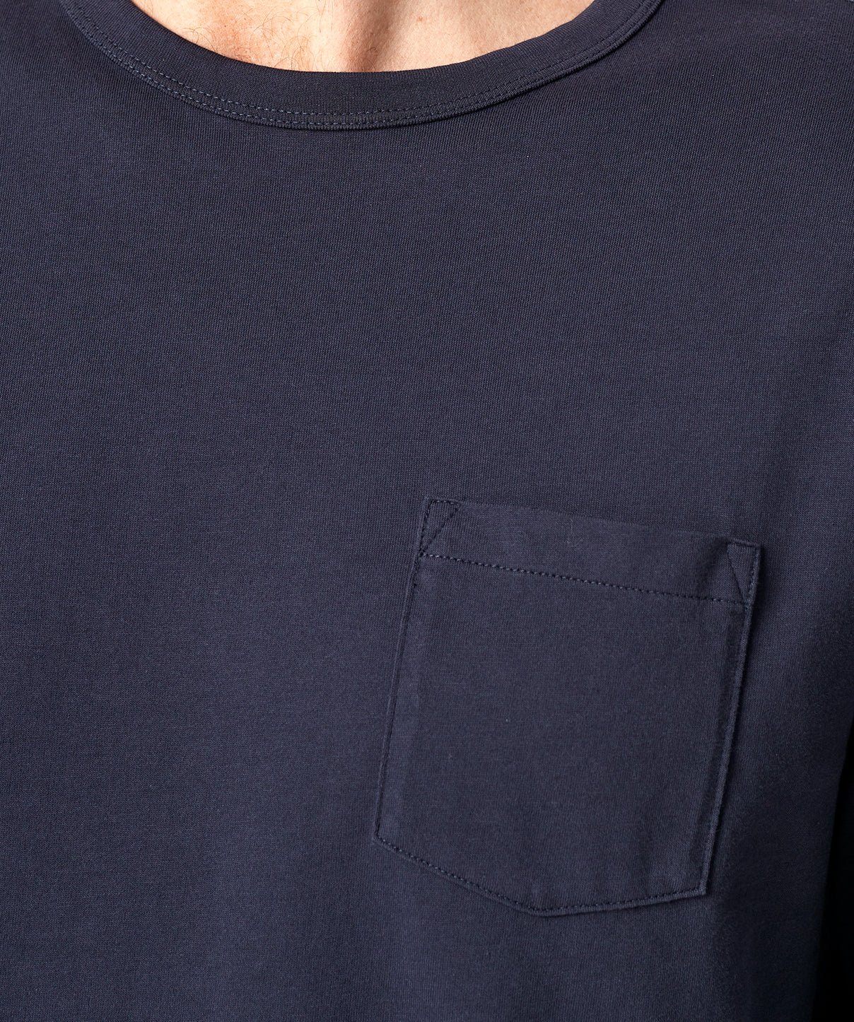 Long Sleeve Pocket T-Shirt - Navy - Image 4