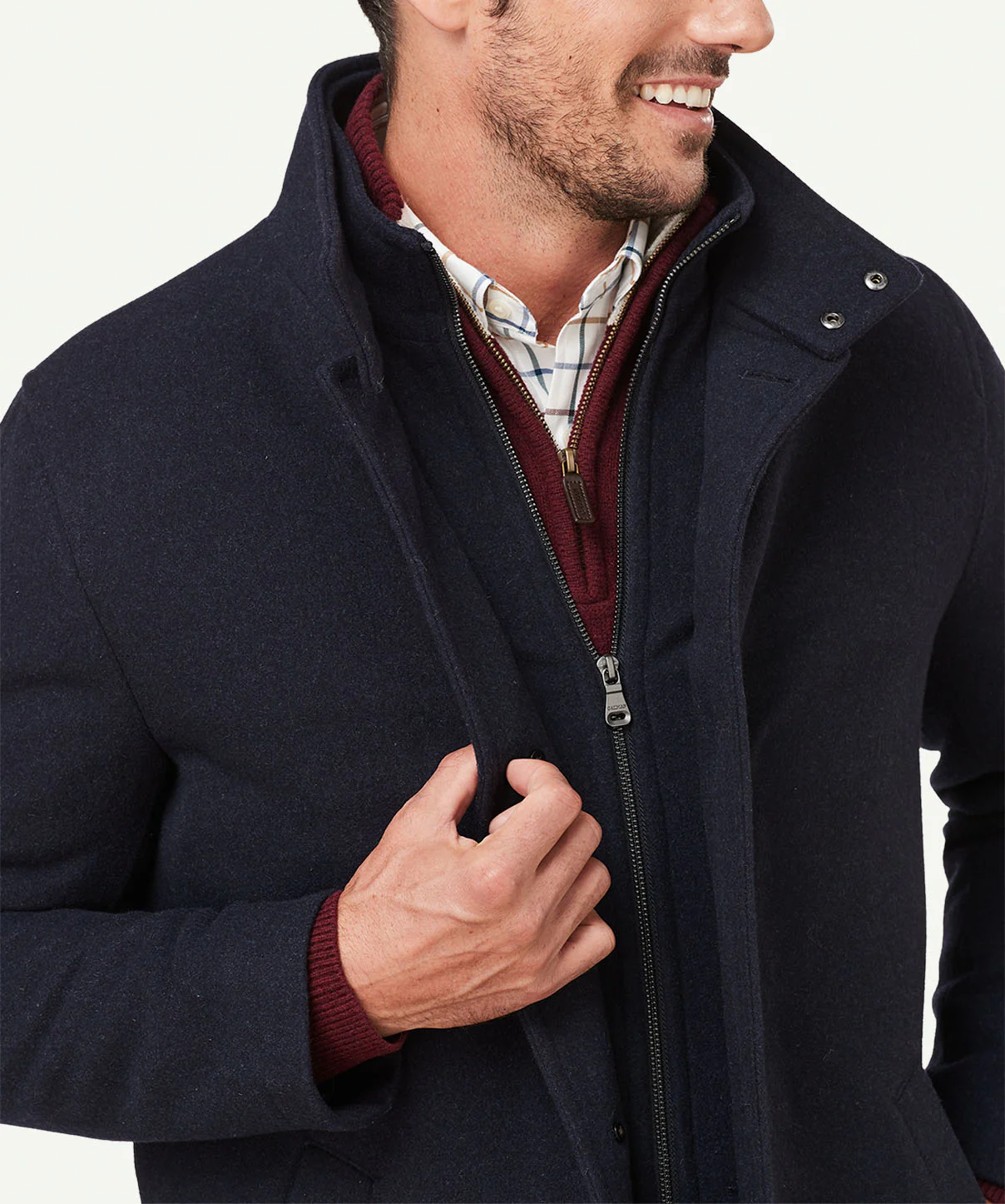 Lonsdale Wool Coat - Navy Melange - Image 6