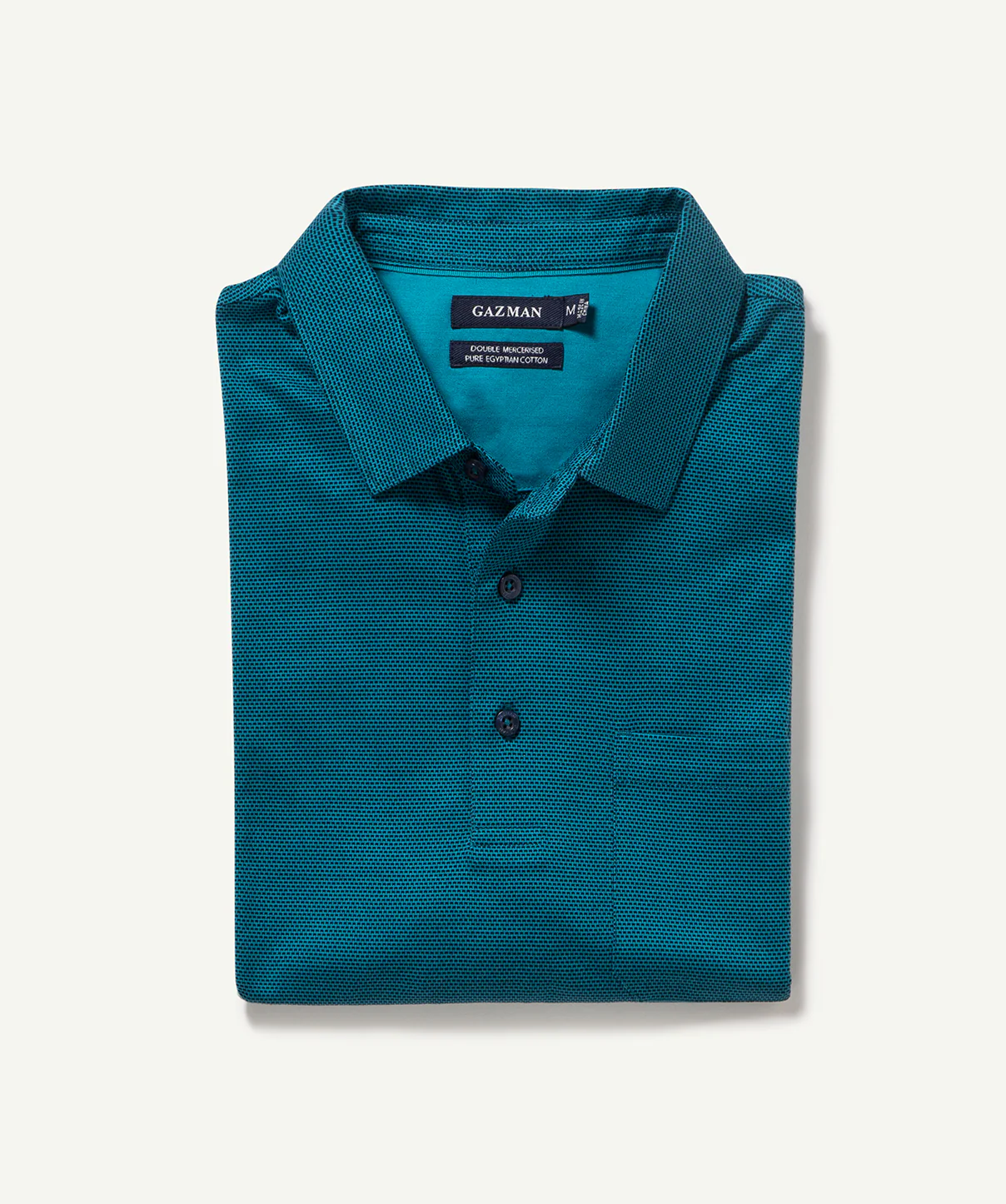 Mercerised Jacquard Polo - Jade - Image 2