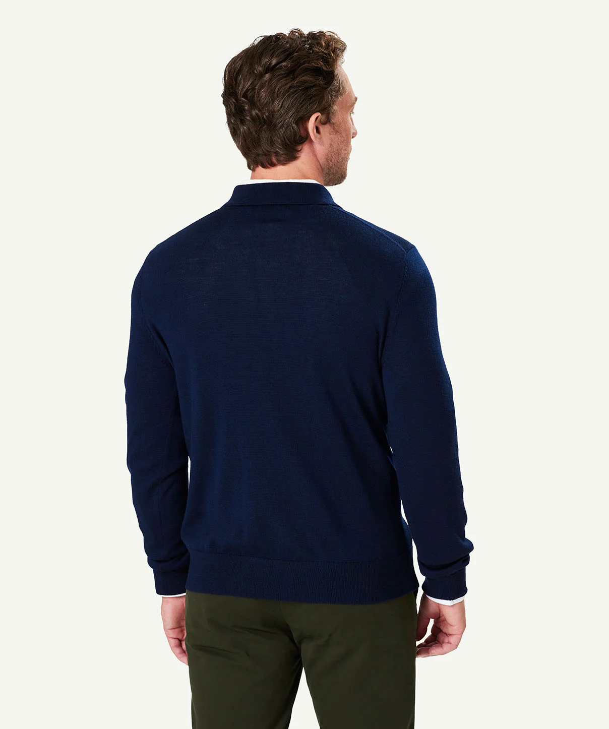 Merino Knit Polo - Navy - Image 3