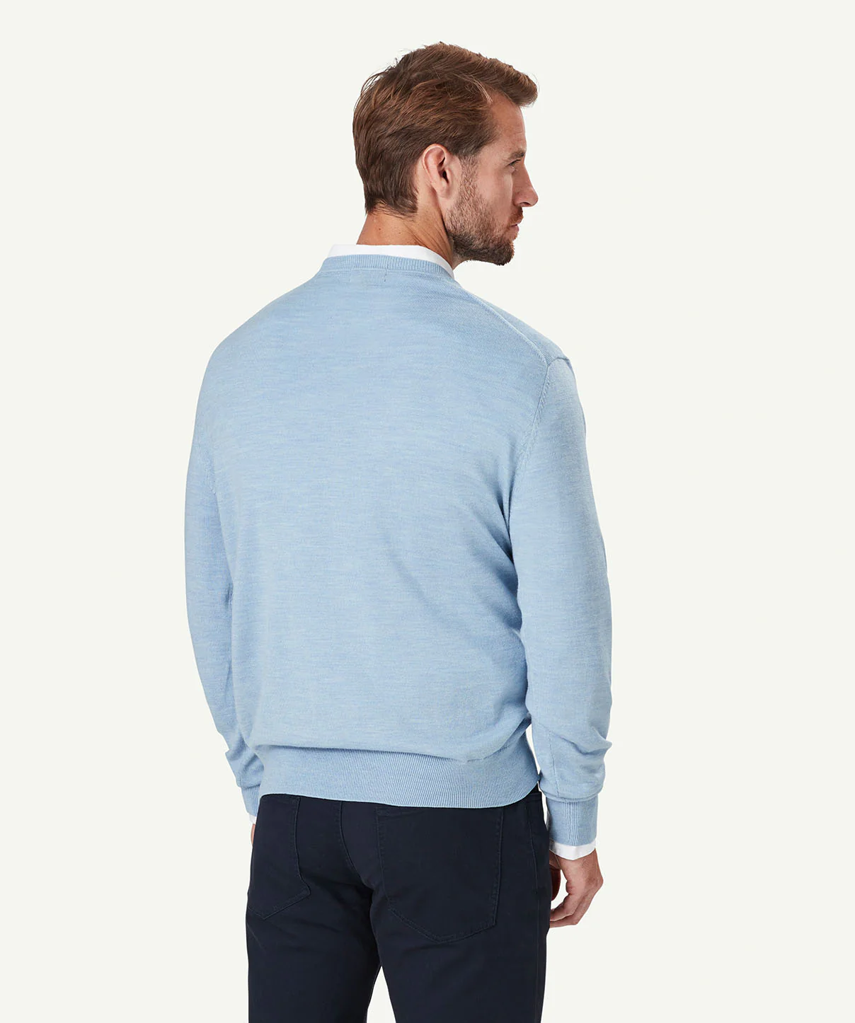 Merino V Neck Knit - Cloud - Image 3
