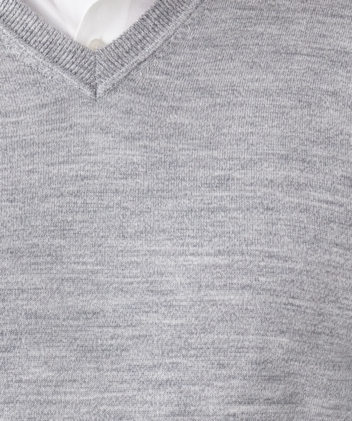 Merino V-Neck Knit - Grey Melange - Image 6