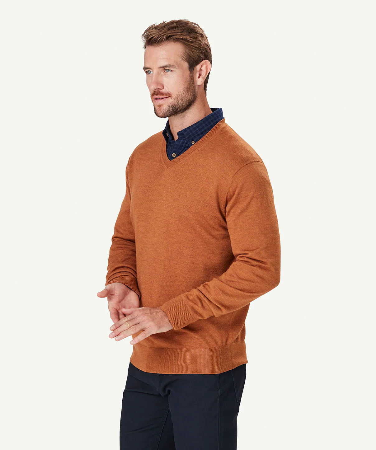 Merino V Neck Knit - Mineral Yellow - Image 5