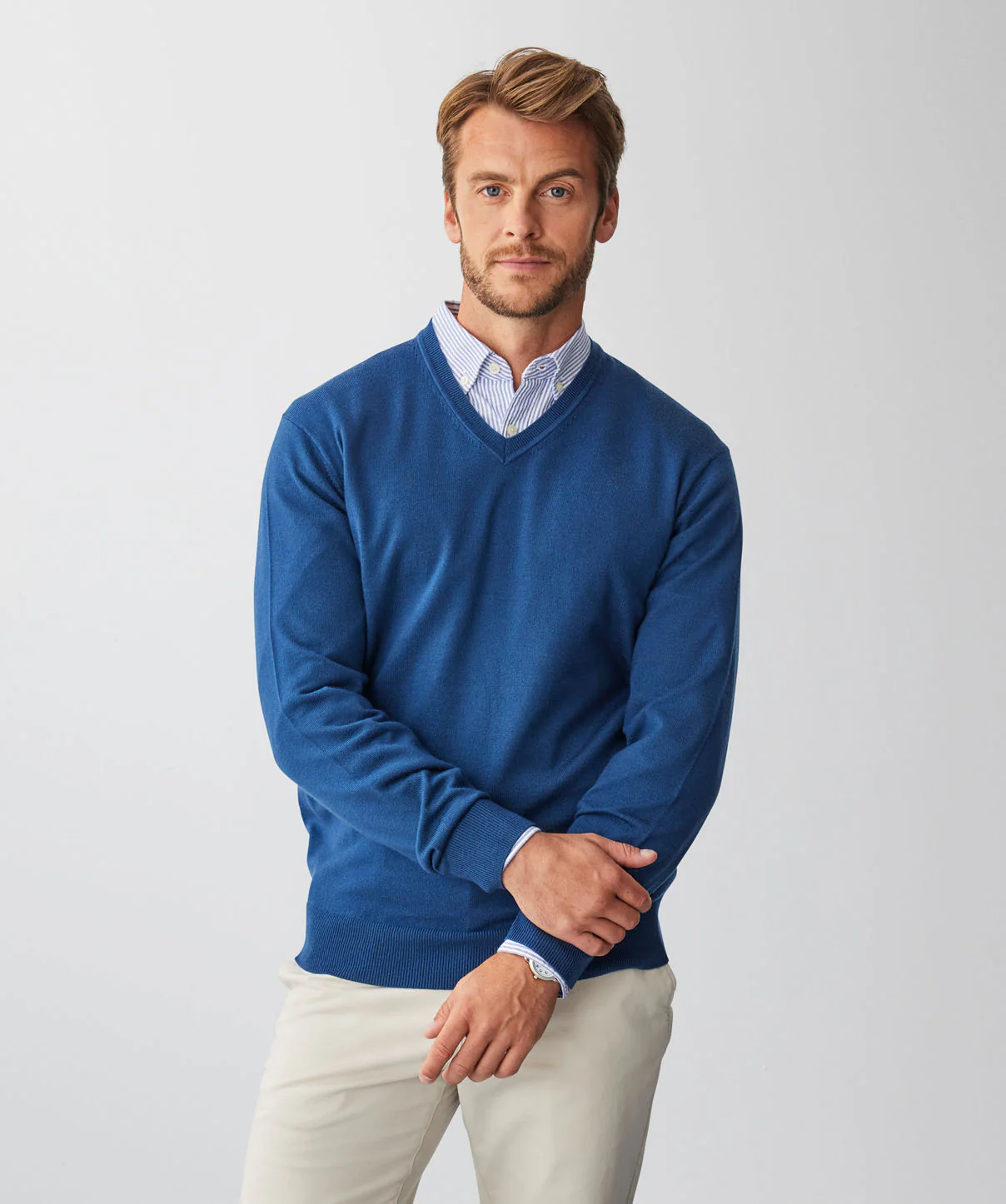 Merino V Neck Knit - Petrol