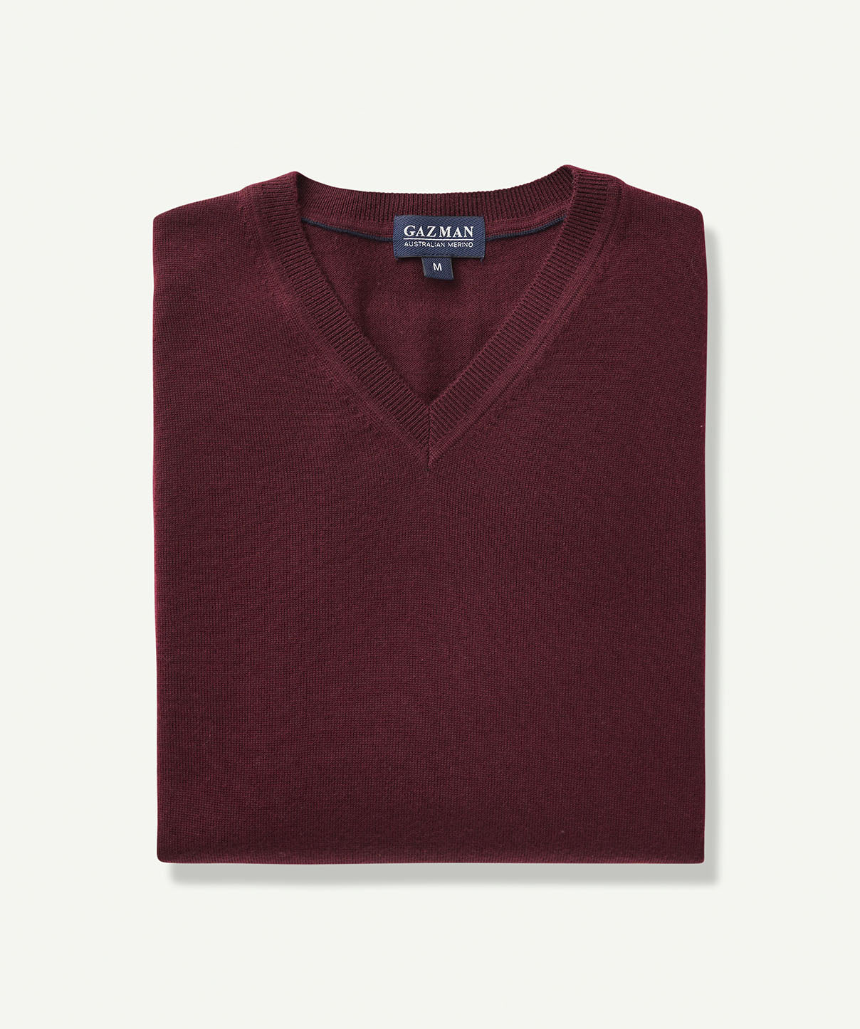 Merino V Neck Knit - Wine - Image 2