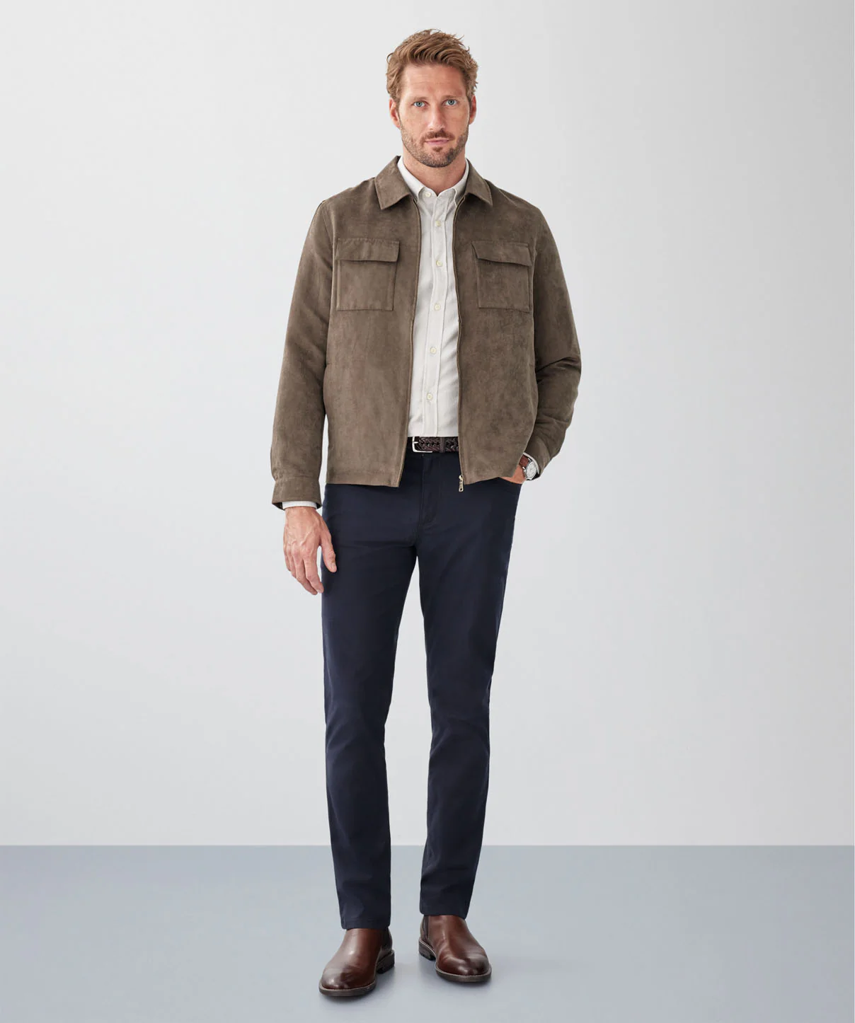 Mock Suede Trucker Jacket - Donkey - Image 4