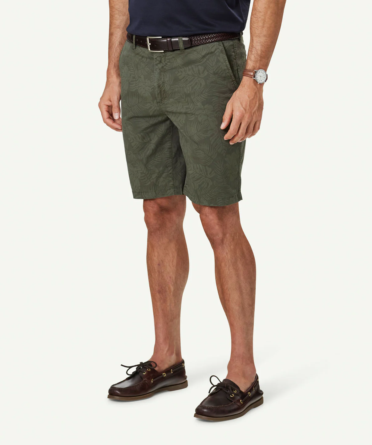 Modern Palm Print Short - Khaki - Image 5