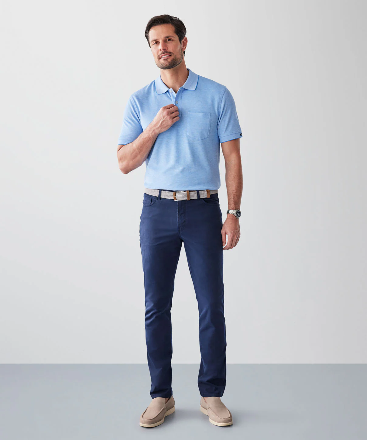 Modern Stretch 5 Pocket Pants - French Navy - Image 4