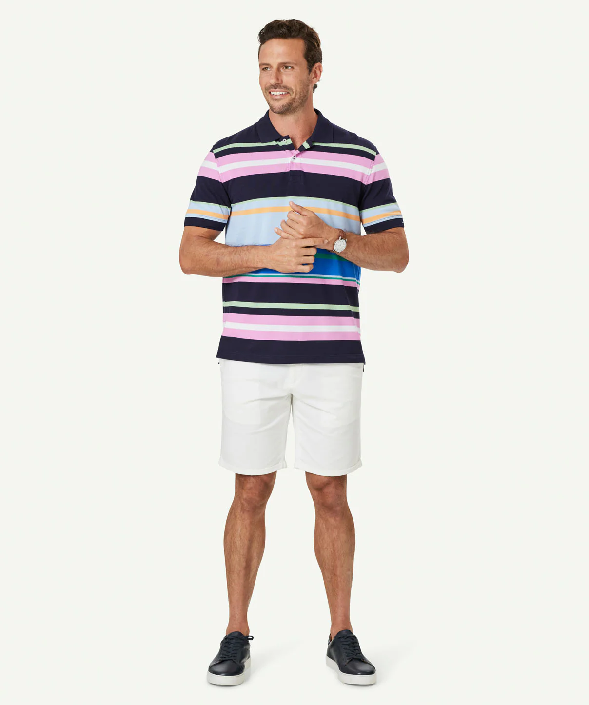 Multi Stripe Polo - Blue - Image 5