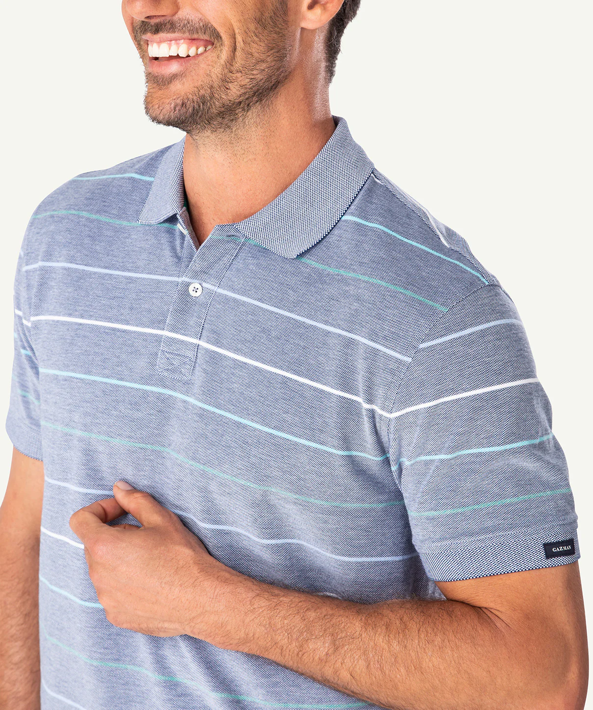 Multi Stripe Polo - Navy - Image 4