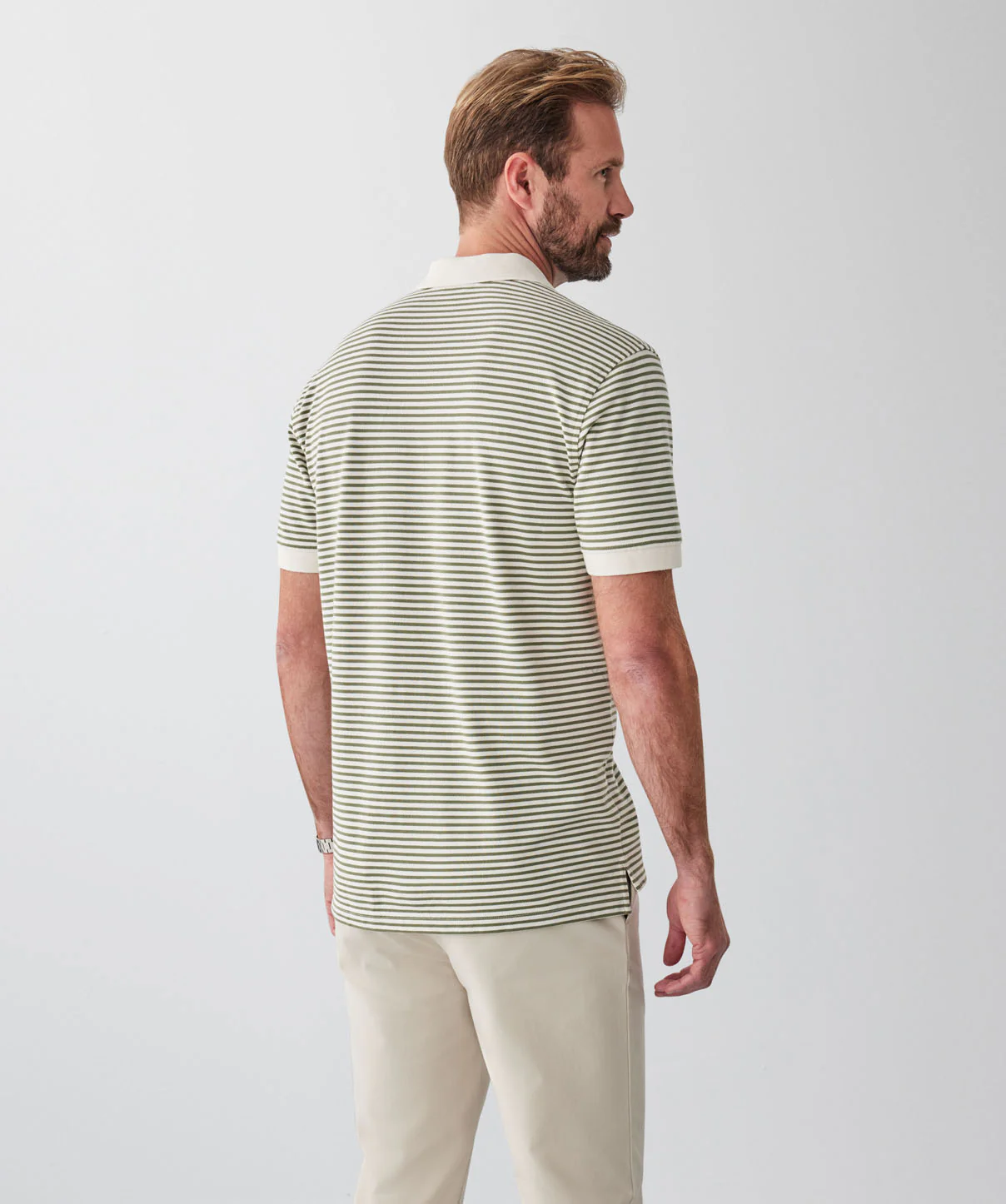 Multi Stripe Polo - Olive - Image 2