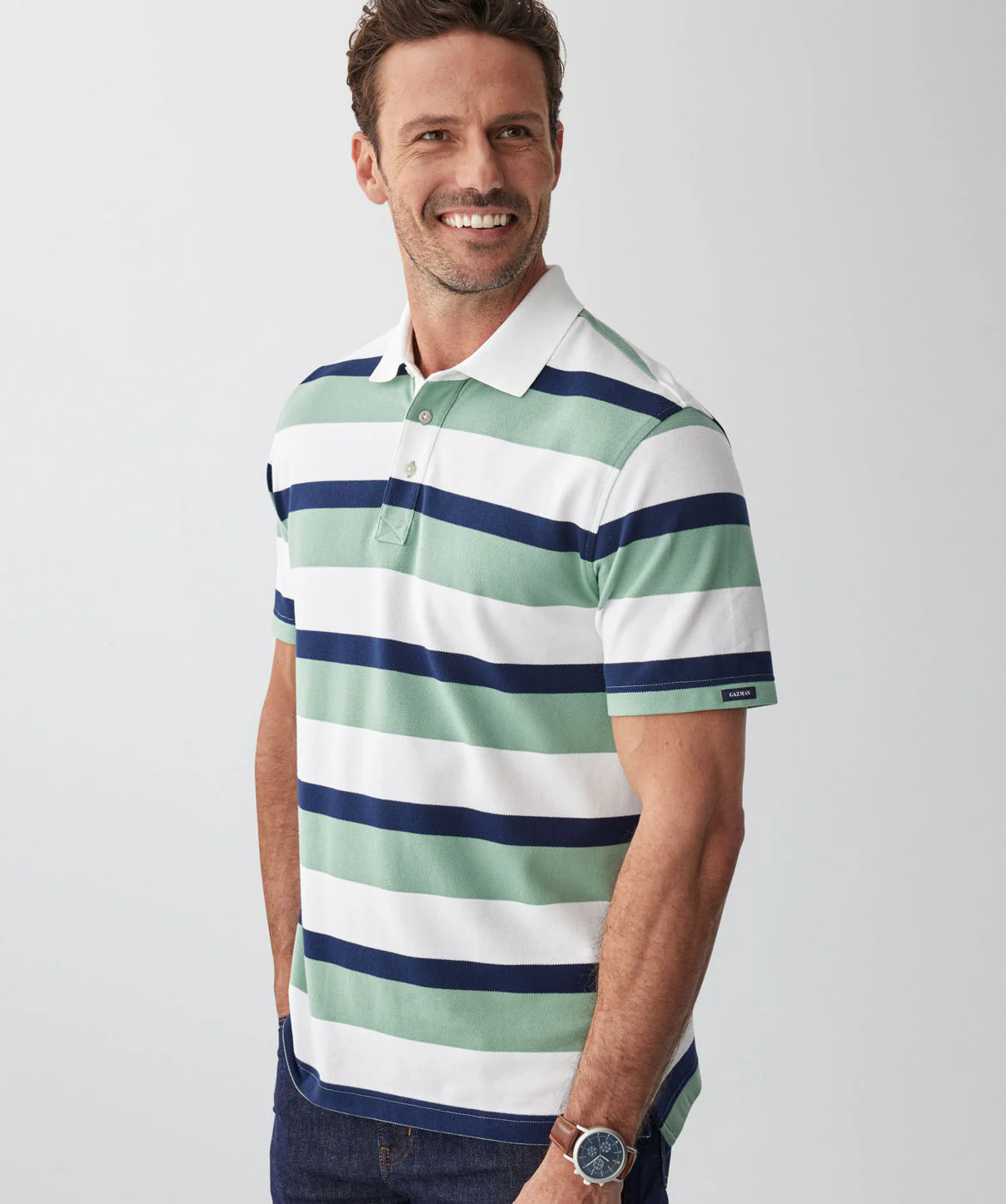 Multi Stripe Polo - Sage - Image 4