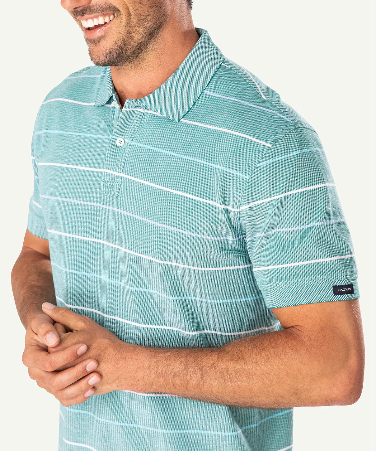 Multi Stripe Polo - Sea Green - Image 4