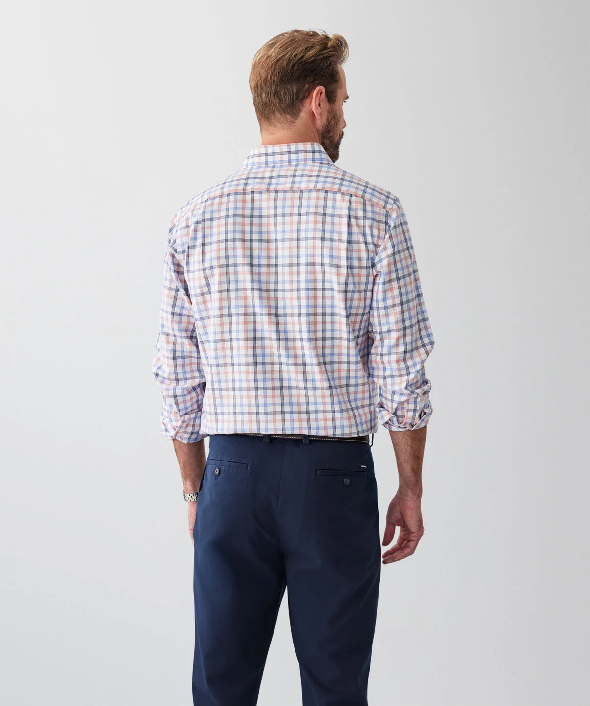 Non-Iron Dobby Twill Check Long Sleeve Shirt - Multi Check - Image 2