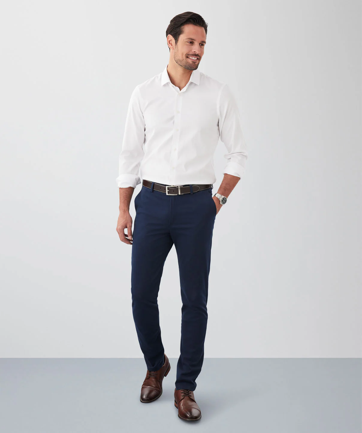 Non-Iron Modern Chino Pants - Dark Navy - Image 4