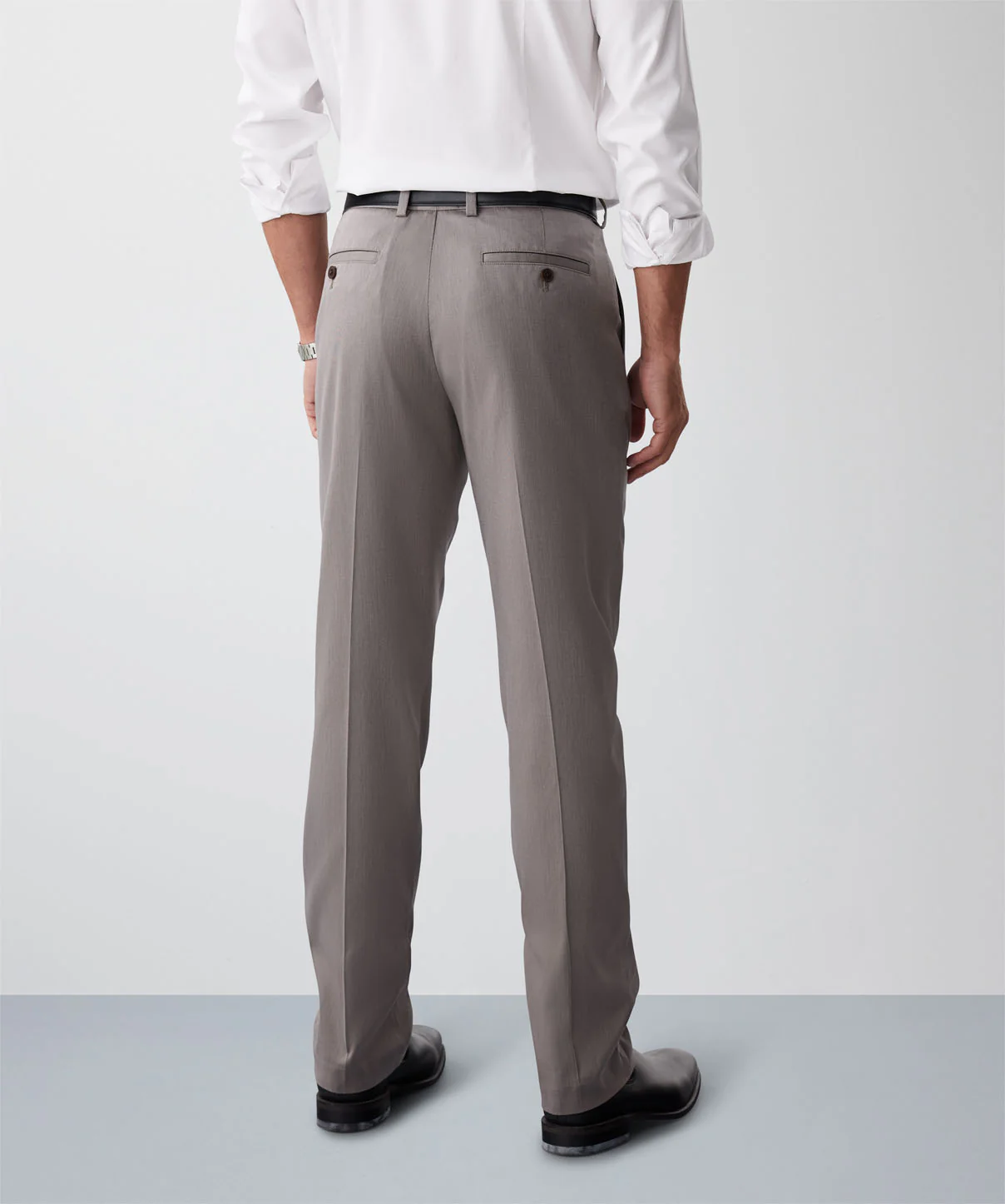 Non-Iron Textured Trouser - Mocha - Image 2